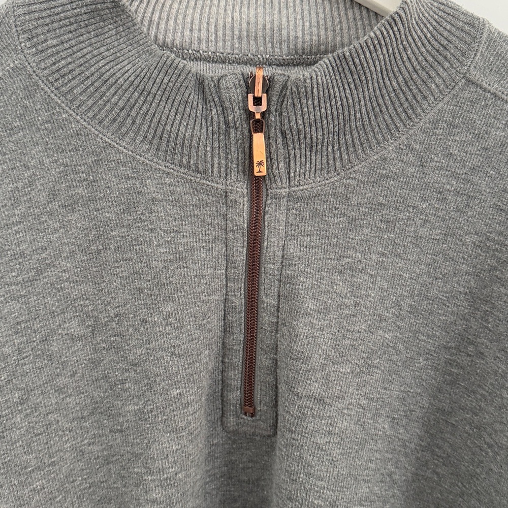 Tommy Bahama grey‎ quarter  Zip-Up Sweater - Picture 3 of 6